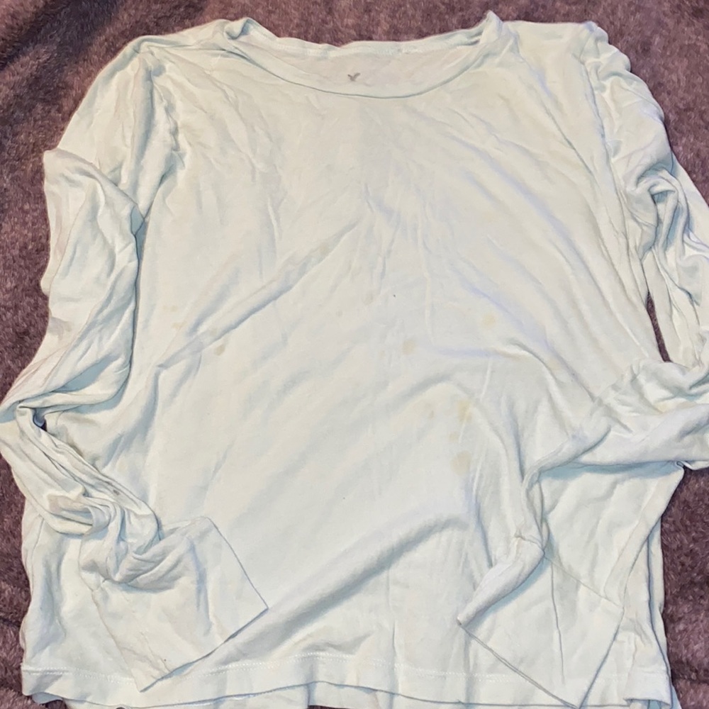 Light green American Eagle shirt.